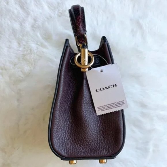 NEW Coach crossbody bag 2 straps black leather gold-tone hardware ln NWT - Picture 7 of 10